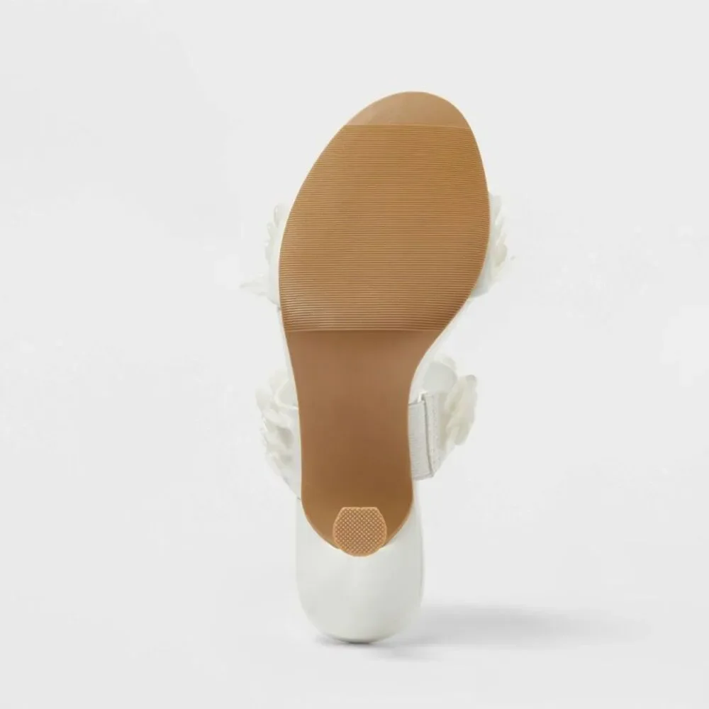 a new day White Sequin Strap Wedge Heeled Sandals